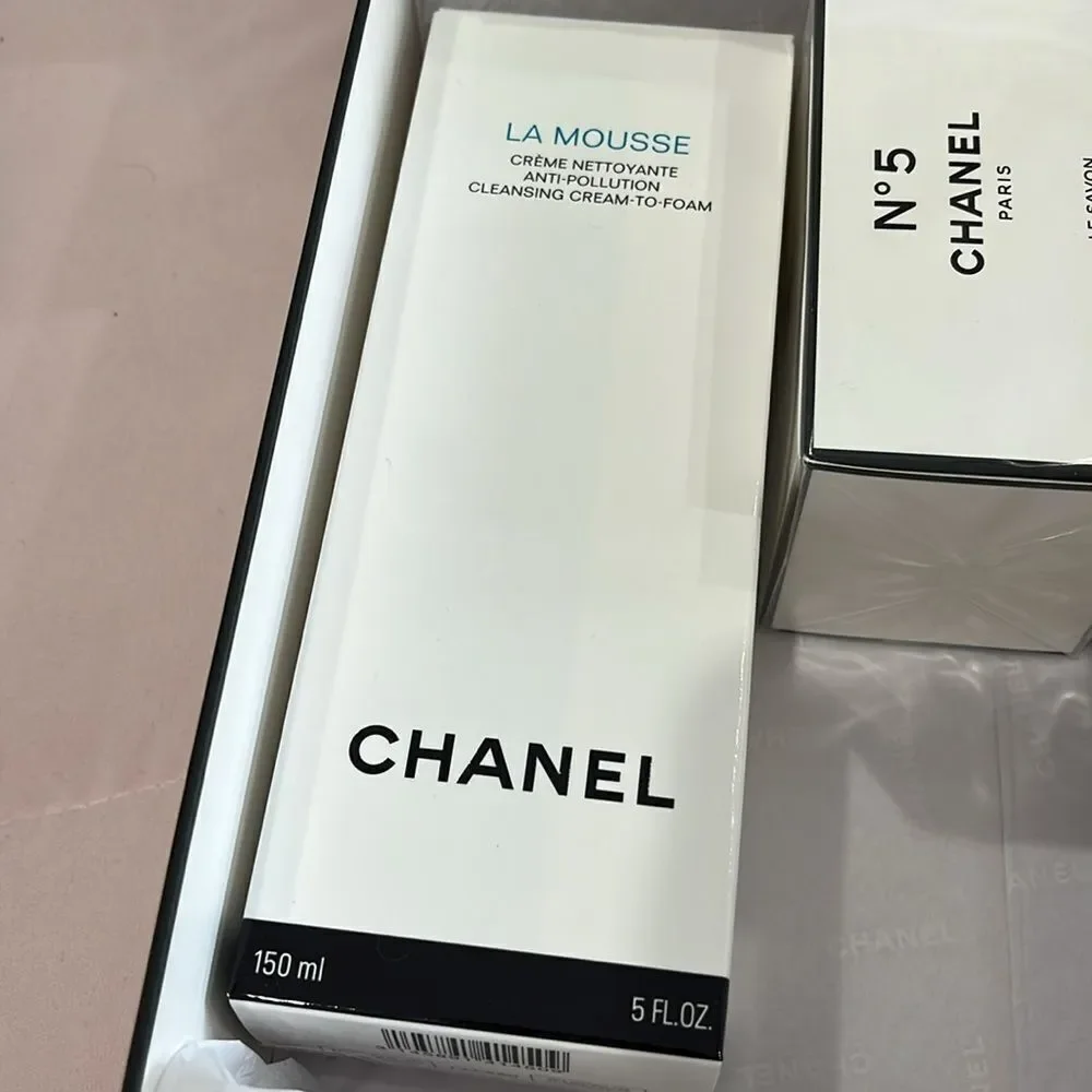 Chanel Skincare and Fragrance Collection in Black, White, and Gold